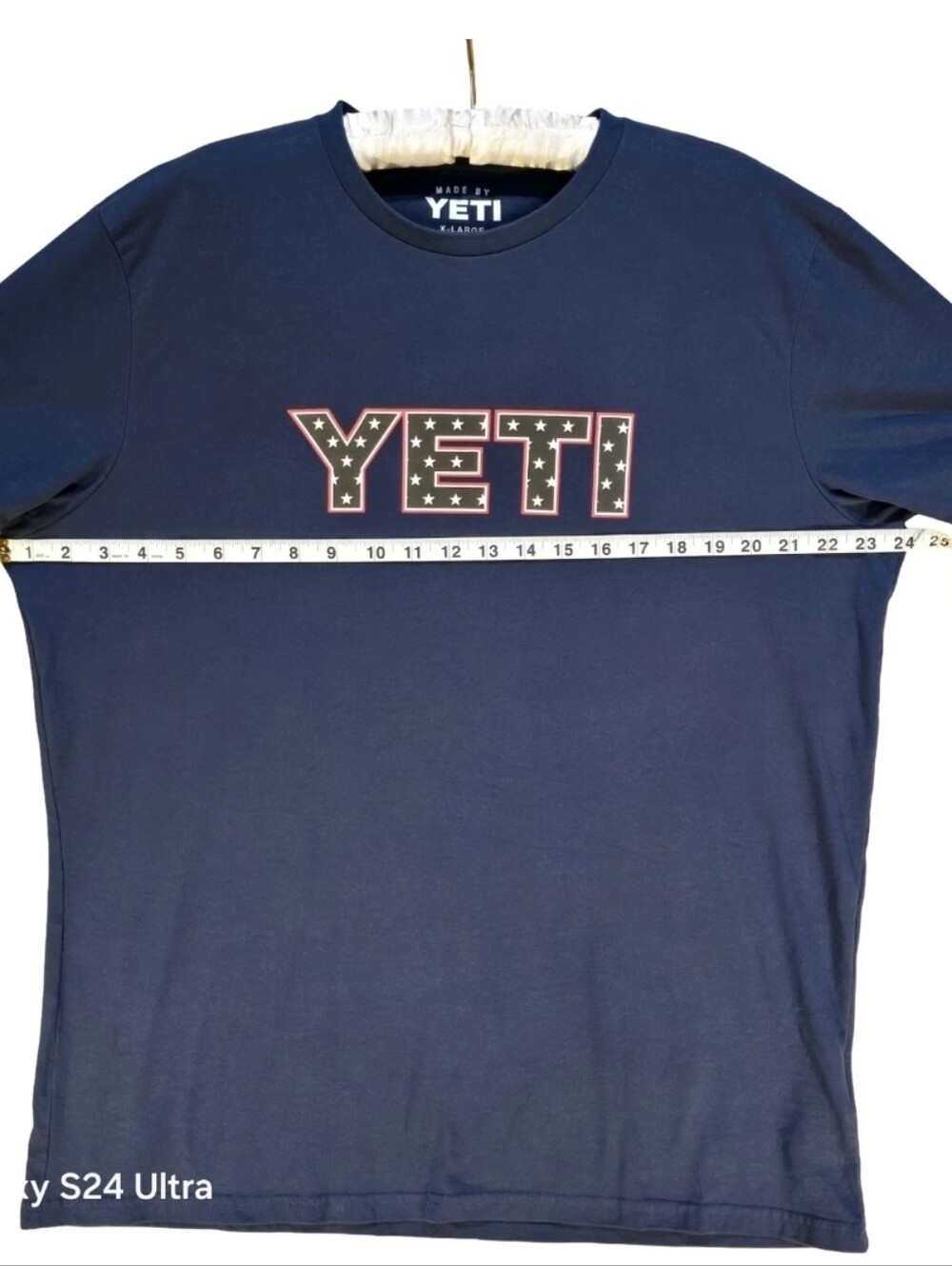 YETI Mens XL Tee Shirt Navy Star Badge Patriotic Stars Graphic Tee Crewneck - Picture 4 of 6